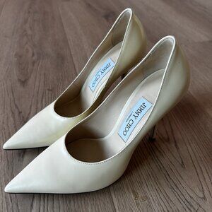 Jimmy Choo Cream Leather Romy Pumps